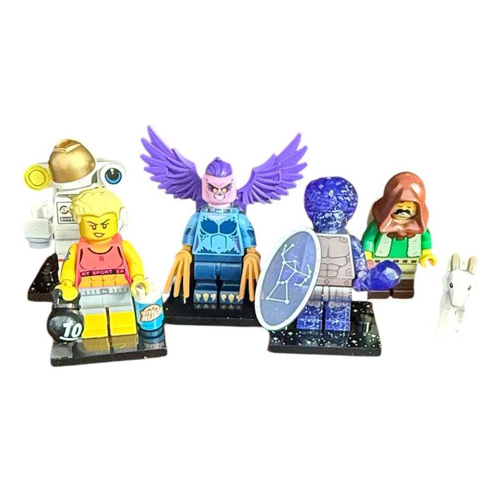 Lego mini figures Colorful Building Block lot Set of 5 astronaut goat astrology